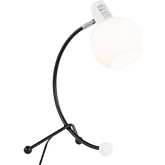 Eileen Desk Lamp in Black Metal & White Plastic Shade